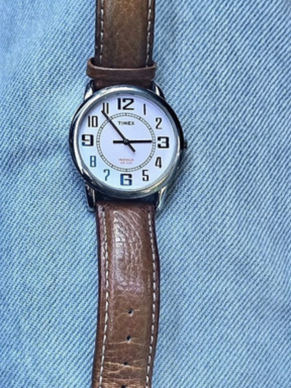 Timex Indiglo WR 30M Analog Watch Brown & Silver